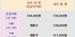 오늘의 금은시세표