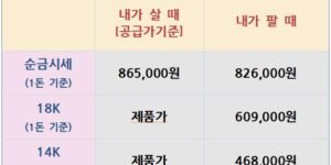 오늘의 금은시세표