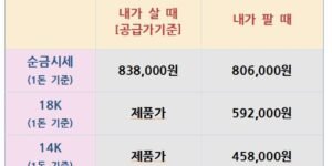 오늘의금은시세표