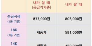 오늘의 금은시세표