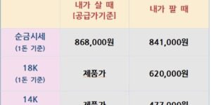 오늘의 금은시세표