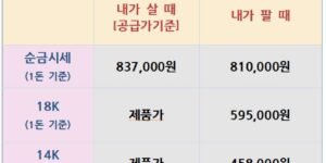 오늘의 금은시세표