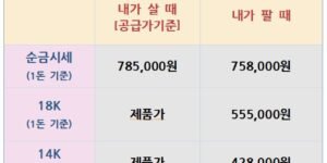 오늘의 금은시세표