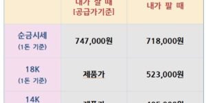 오늘의금은시세표